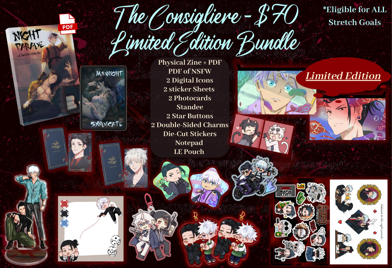 JJK Night Parade - Limited Edition Pouch and Star Shaped button pins